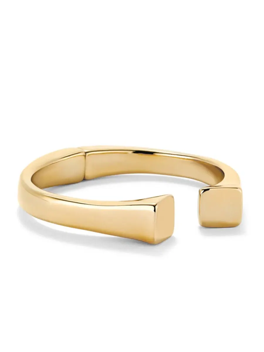 Браслет из металлического сплава с покрытием 18K Gold, гладкий, с квадратными концами UNOde50 — изображение 2 из 4