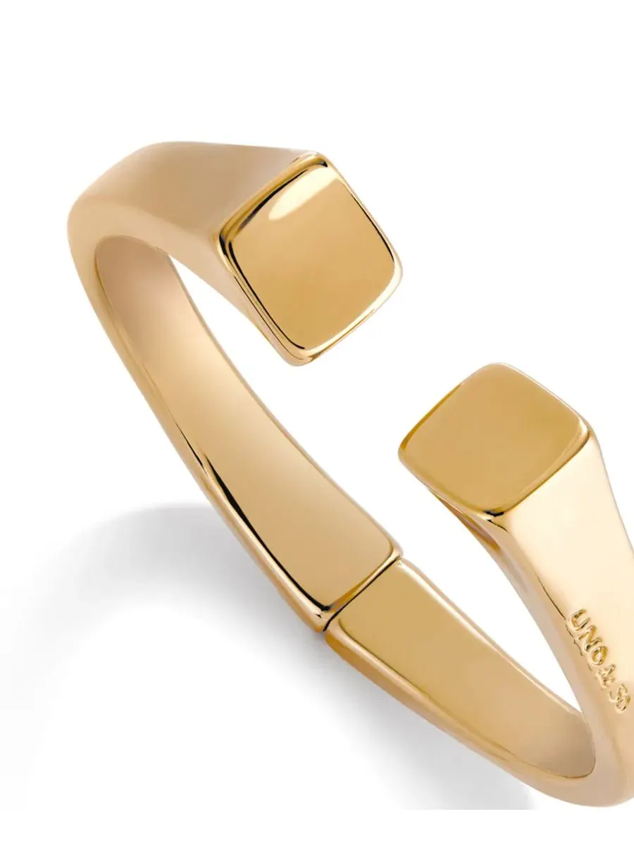 Браслет из металлического сплава с покрытием 18K Gold, гладкий, с квадратными концами UNOde50 — изображение 3 из 4