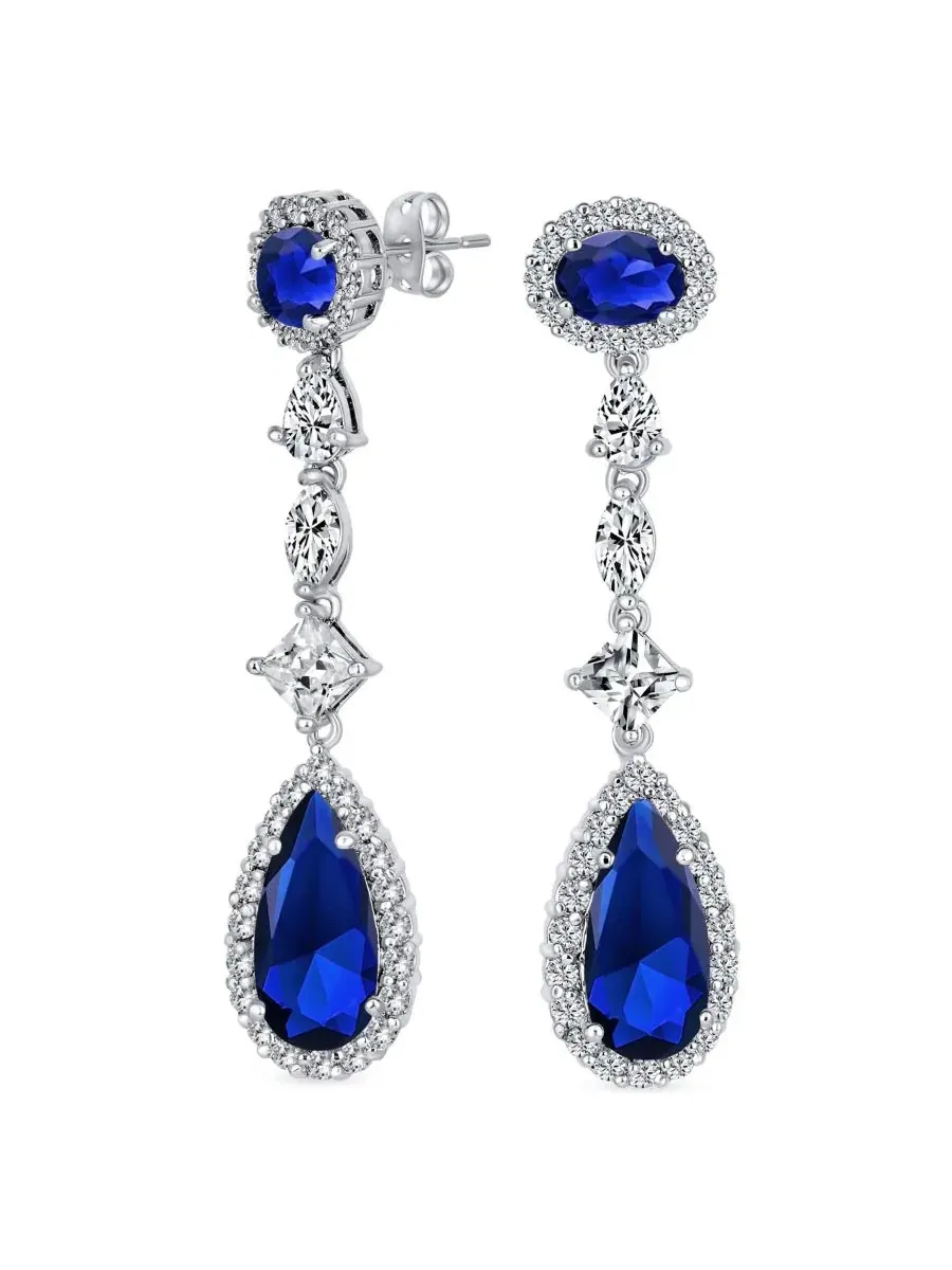 Серьги-люстры с кристаллами циркония Art Deco Style Canary Yellow Cubic Zirconia Halo CZ Statement