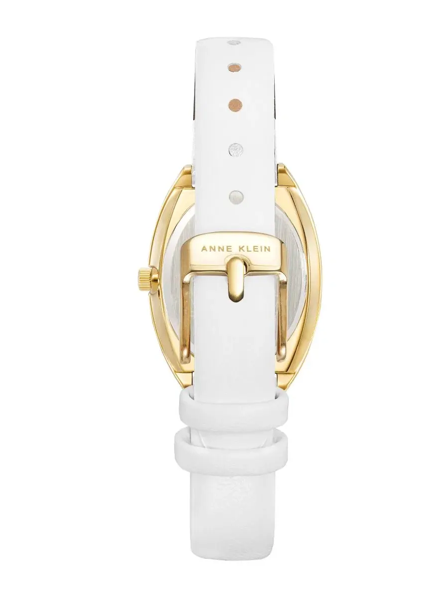 Женские наручные часы с белым циферблатом и белым кожаным ремешком Anne Klein — изображение 2 из 3, оттенок белый