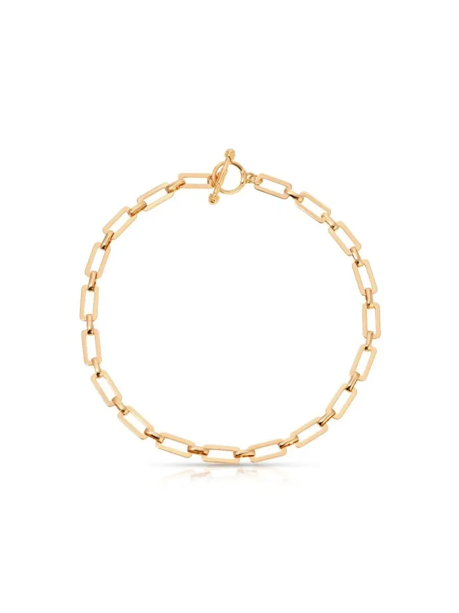 Ожерелье-цепь Golden Flat Rectangle Chain ETTIKA — изображение 1 из 7, оттенок золото