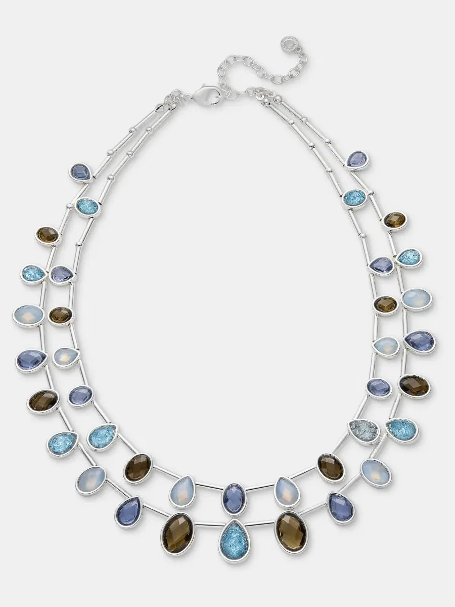 Колье Anne Klein с разноцветными камнями — изображение 1 из 5, оттенок синий