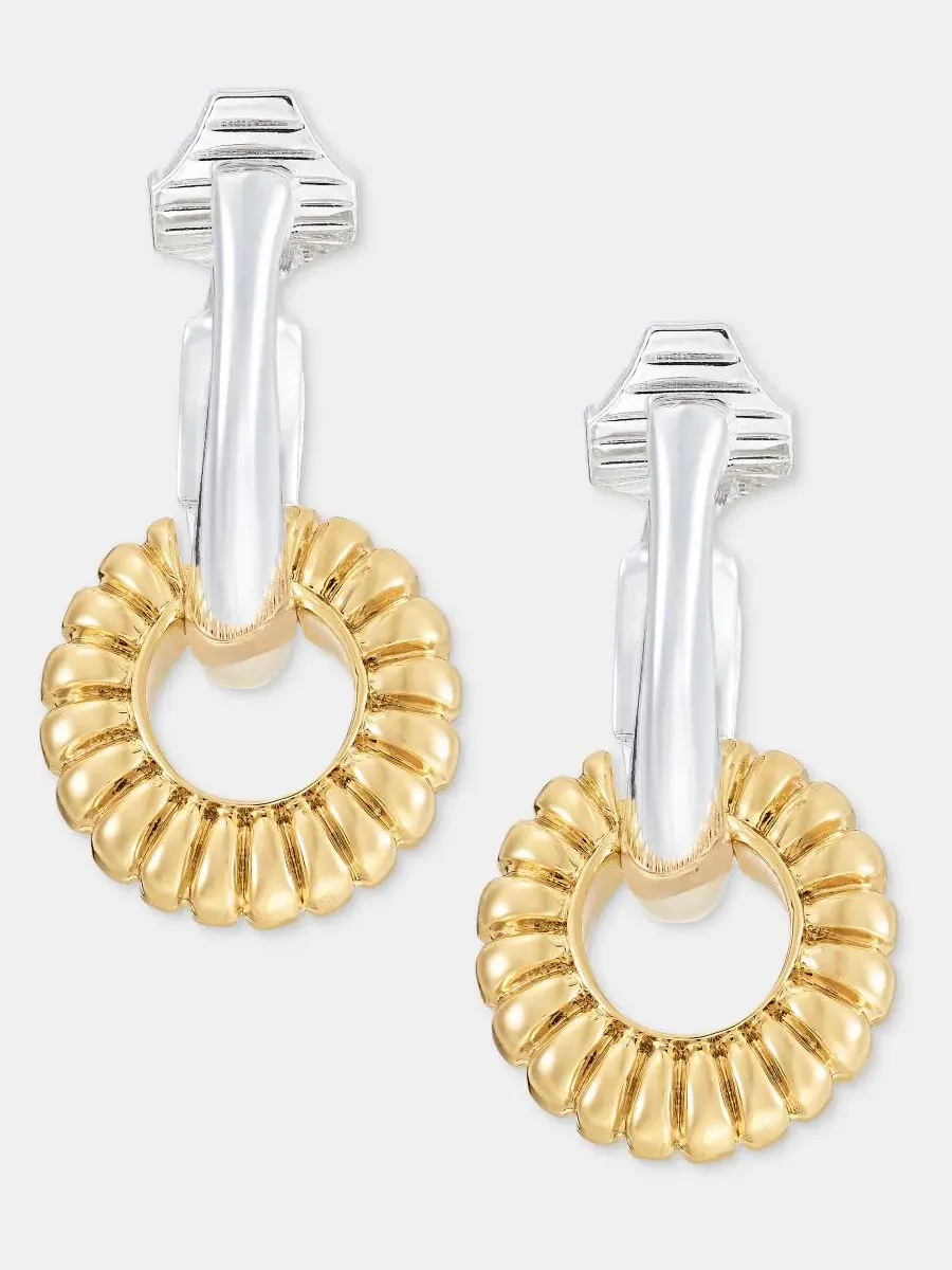 Серьги-клипсы с подвеской Rondelle Charm Anne Klein — изображение 1 из 3, оттенок золото