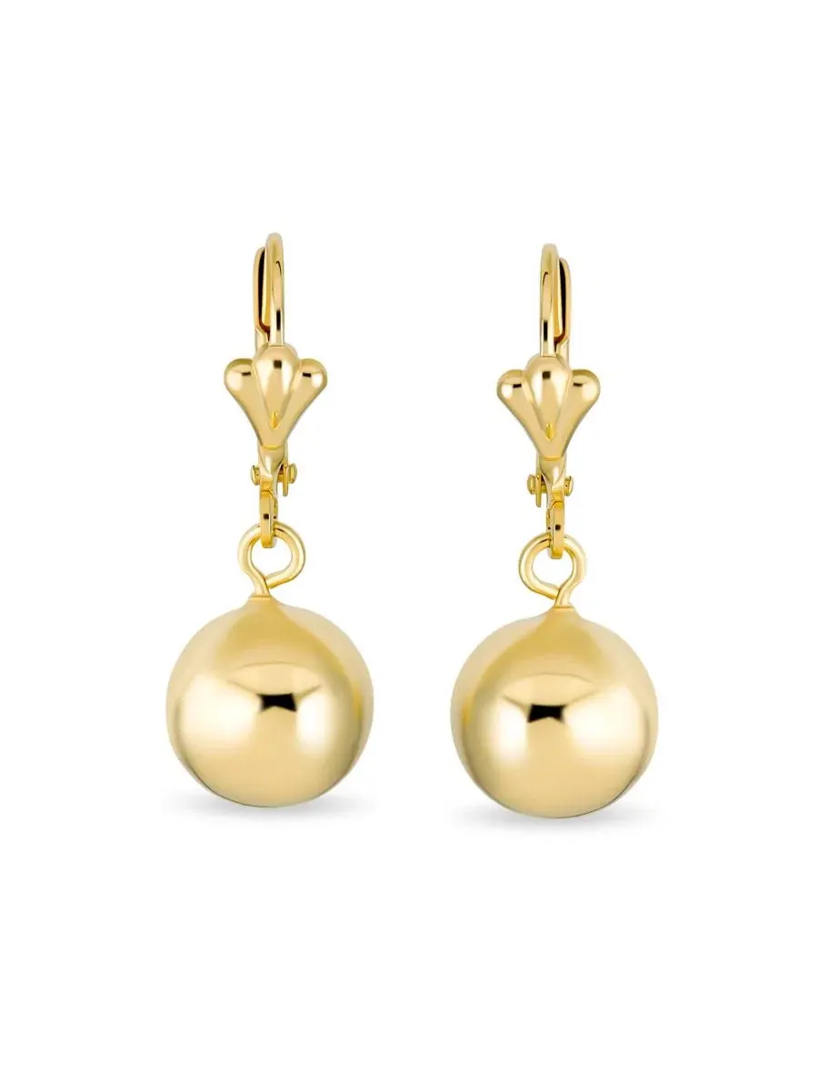 Комплект из двух классических круглых сережек-подвесок с покрытием 8 и Bling Jewelry — изображение 2 из 5, оттенок золотистый