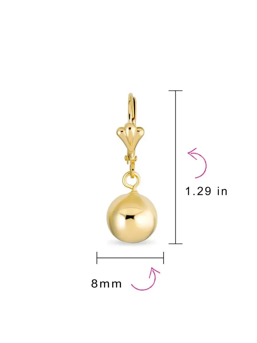 Комплект из двух классических круглых сережек-подвесок с покрытием 8 и Bling Jewelry — изображение 4 из 5, оттенок золотистый