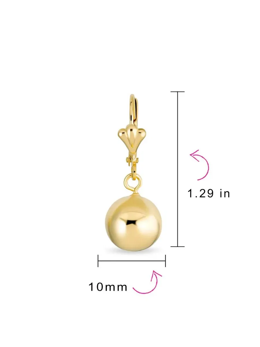 Комплект из двух классических круглых сережек-подвесок с покрытием 8 и Bling Jewelry — изображение 5 из 5, оттенок золотистый