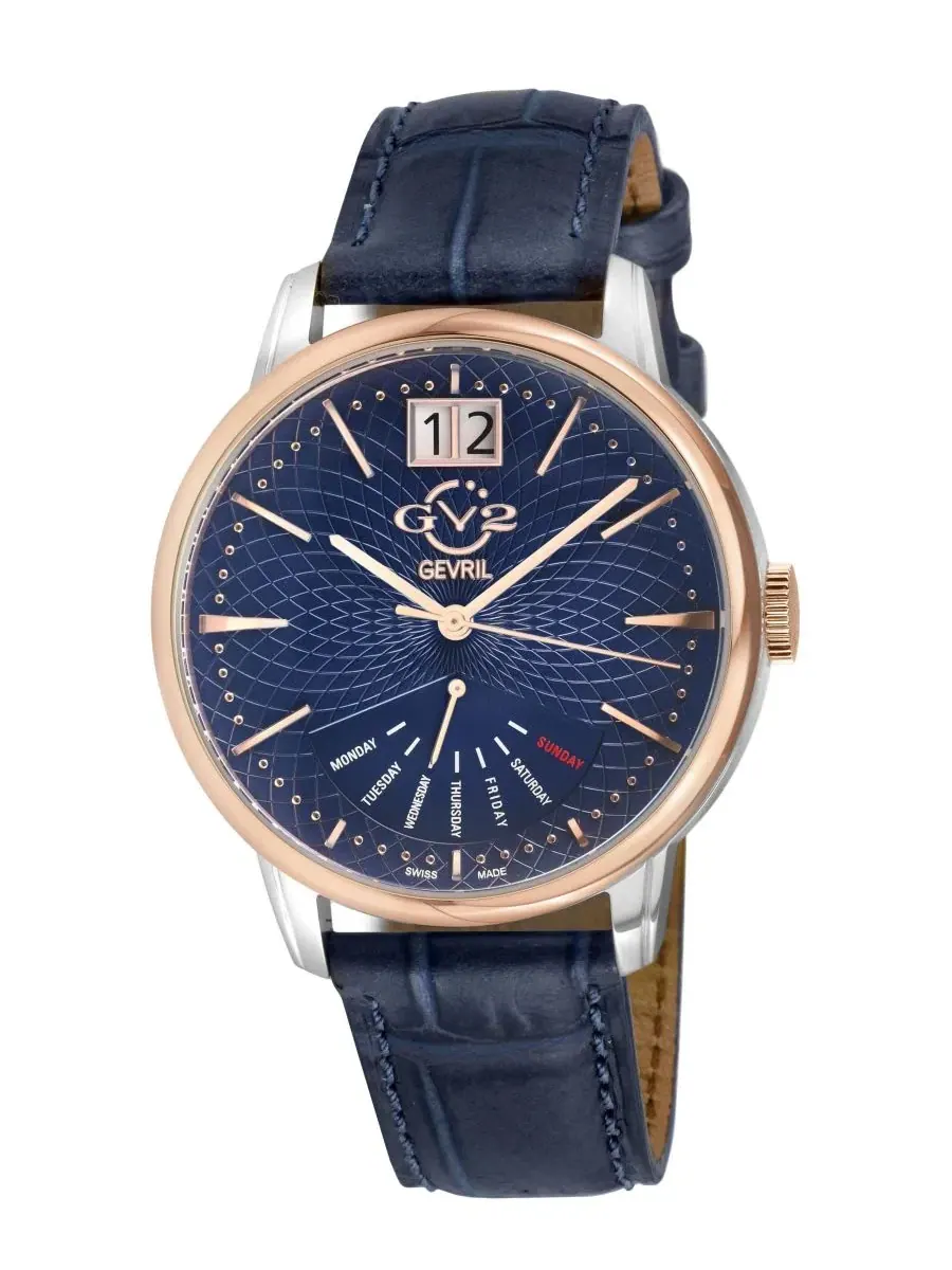 Мужские часы Rovescio Swiss Quartz Italian Leather Strap GV2 by Gevril