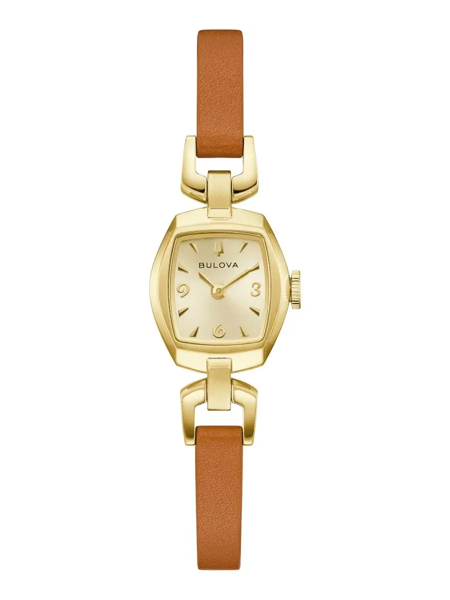 Женские часы Goddess of Time Jackie, кожаный ремешок, 18 мм Bulova — изображение 1 из 3, оттенок коричневый