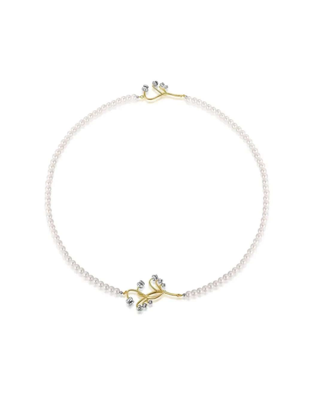 Колье с жемчугом и мотивом ландыша, Lily of the Valley Pearl Necklace RETRO CHIC — изображение 1 из 3