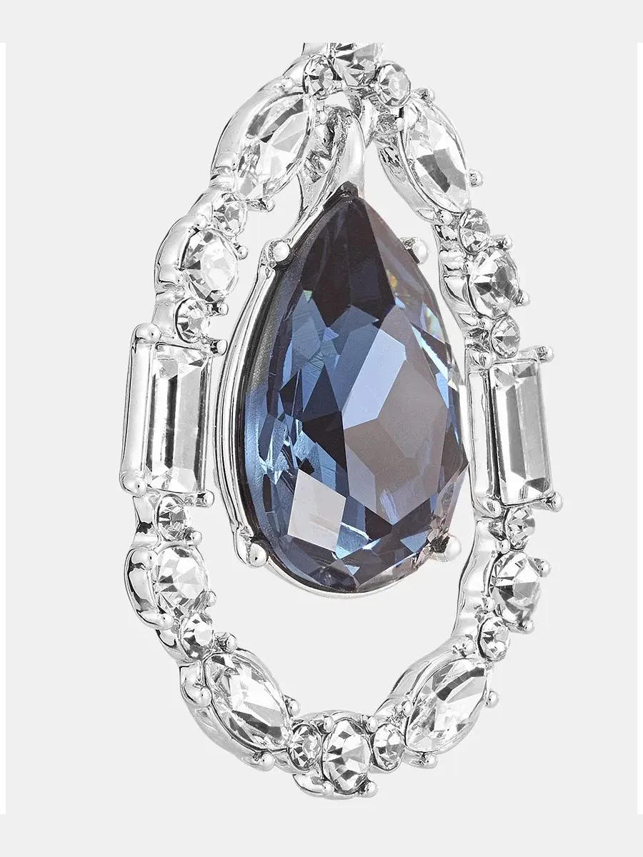 Серьги-подвески с кристаллами в форме груши Givenchy — изображение 4 из 4, оттенок темно-синий
