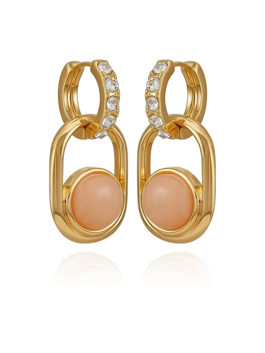 Серьги-подвески линейной формы золотистого цвета Guess — изображение 2 из 3, оттенок золото