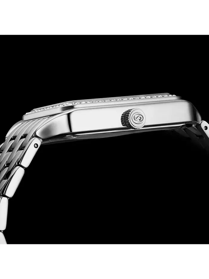 Lustra 32mm прямоугольные кварцевые модные часы с кристаллами Stuhrling — изображение 3 из 4, оттенок синий