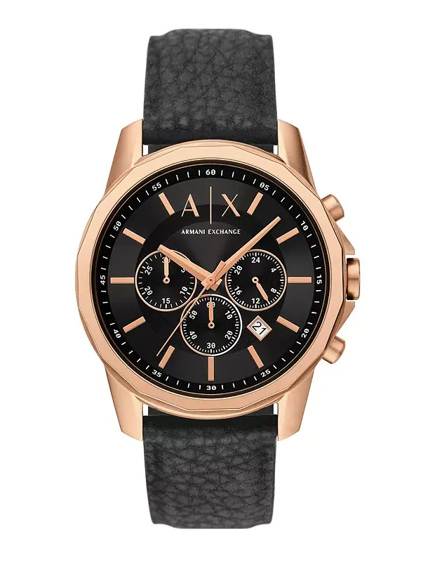 Мужские часы Armani exchange с хронографом, черные, резиновые, 44 мм A|X Armani Exchange