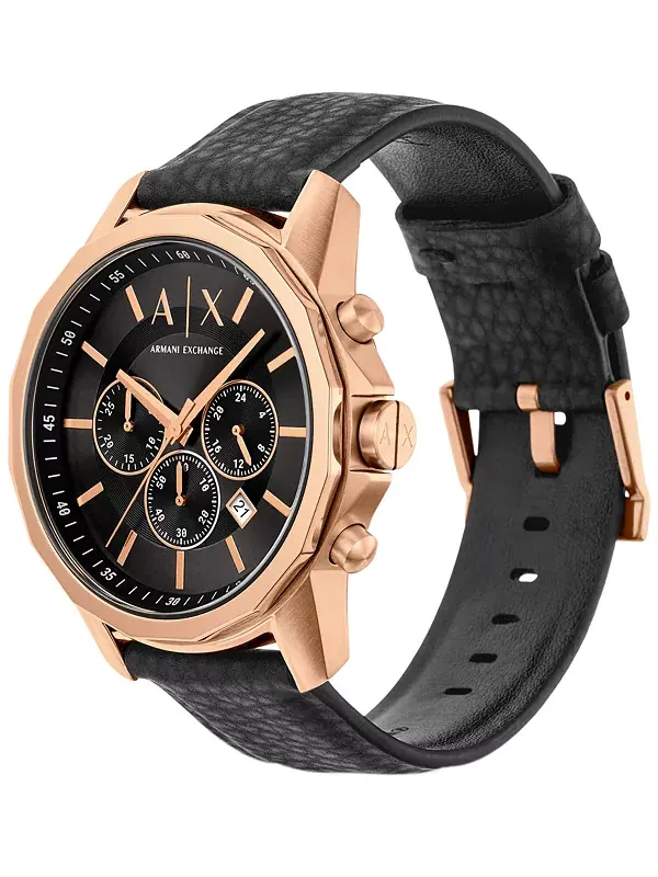 Мужские часы Armani exchange с хронографом, черные, резиновые, 44 мм A|X Armani Exchange — изображение 4 из 4, оттенок черный