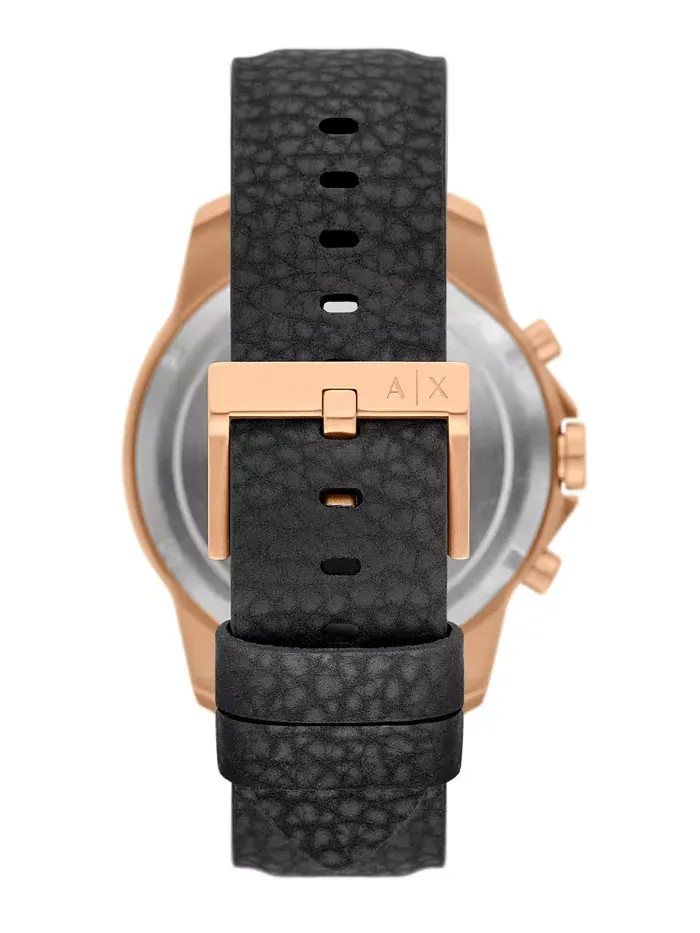 Мужские часы Armani Exchange с хронографом, черные, резиновые, 44 мм A|X Armani Exchange — изображение 3 из 5