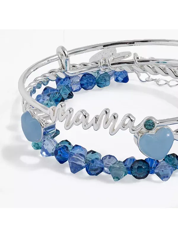 Набор из 3 браслетов для мамы Alex And Ani — изображение 2 из 2, оттенок серебряный