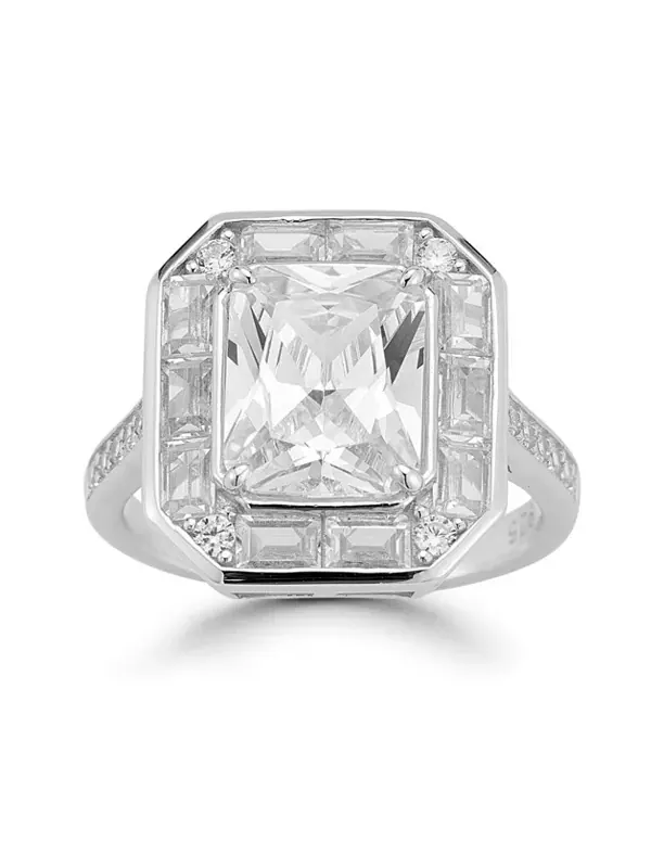 Коктейльное обручальное кольцо из стерлингового серебра Rachel Zoe — изображение 1 из 4, оттенок серебряный