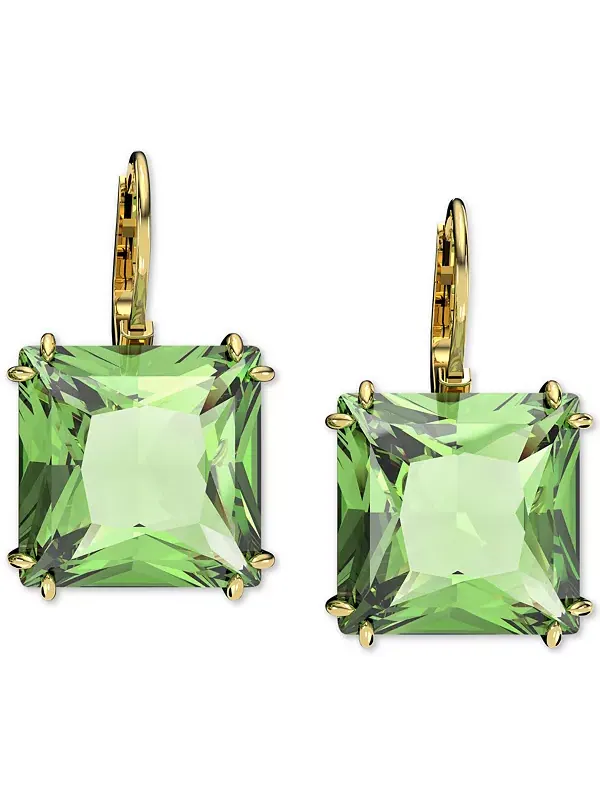 Серьги-Подвески Millenia квадратной огранки серебристого оттенка Swarovski — изображение 1 из 4, оттенок зеленый