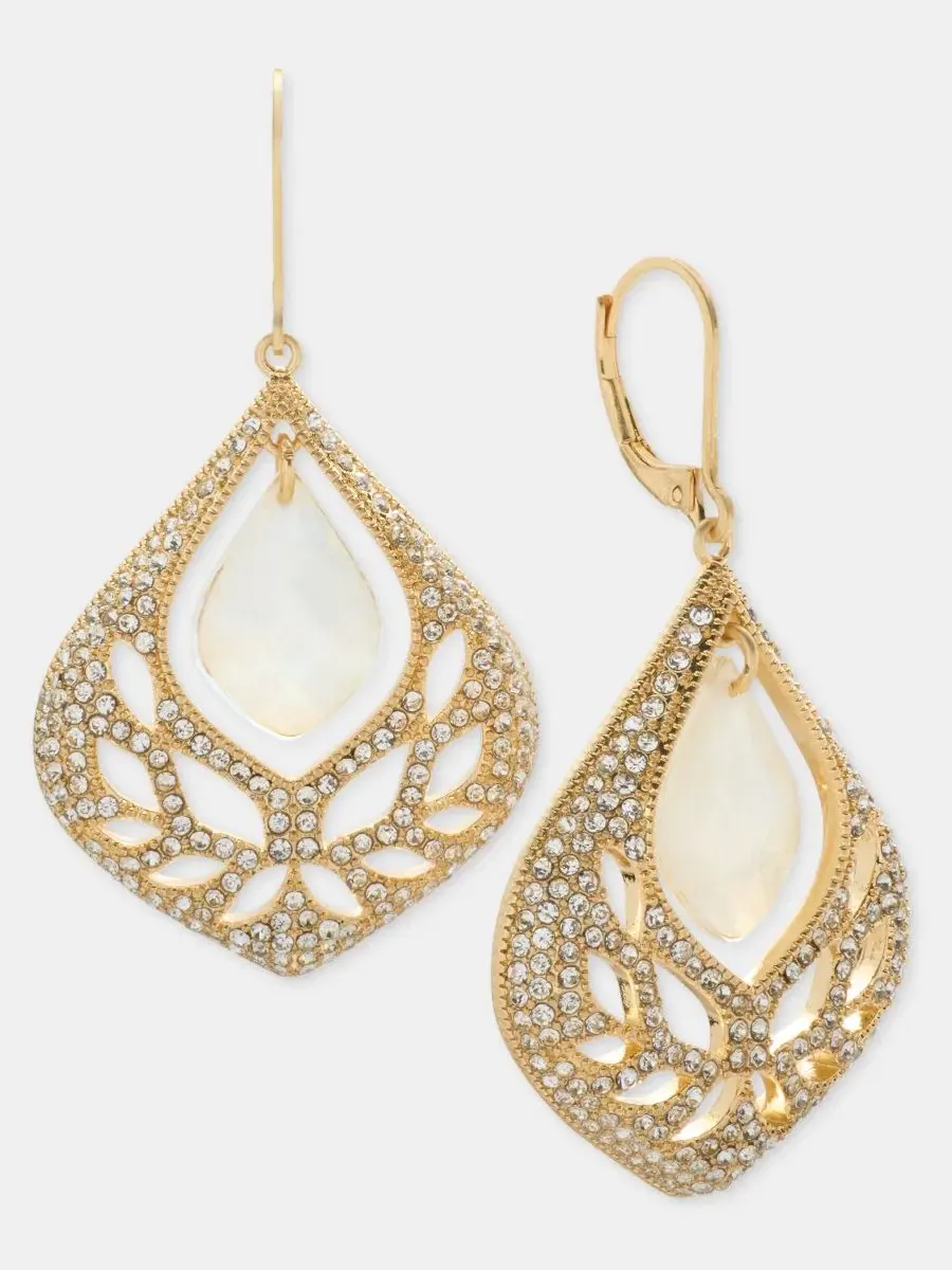 Серьги-подвески Stone Branch Orbital Drop Earrings Lonna & Lilly — изображение 2 из 4, оттенок белый