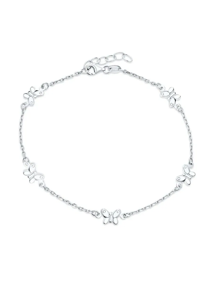 Браслет на щиколотку с подвеской-бабочкой Nature Garden Station Charms Butterfly Bling Jewelry — изображение 1 из 3