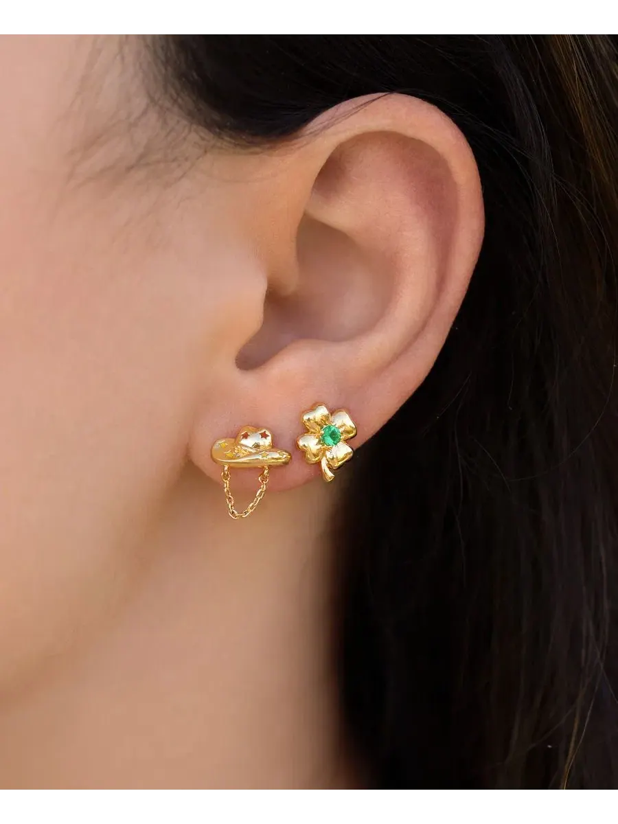 Набор серег-пусетов с кристаллами, модель Crystal Western Charm Stud Girls Crew — изображение 3 из 3, оттенок золото