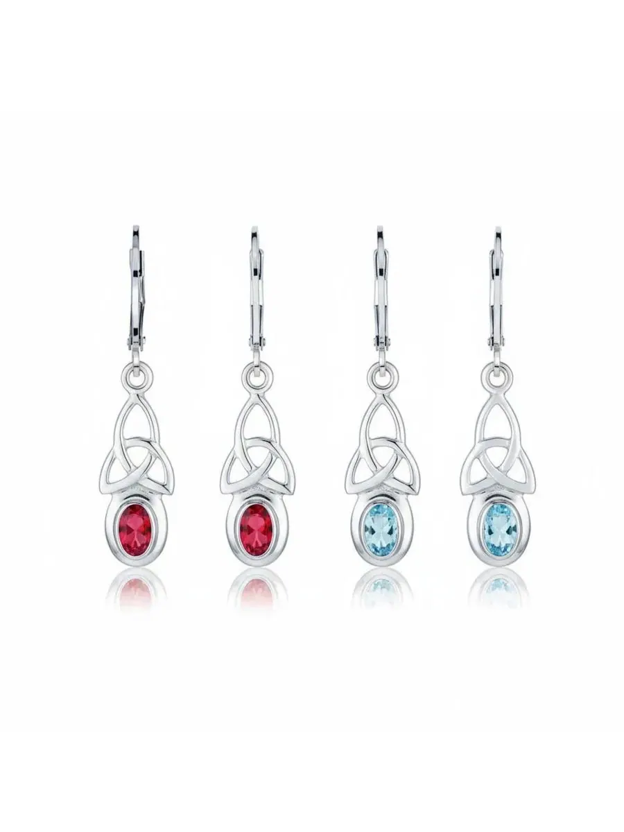 Серьги-подвески «Узел любви» в оправе из натурального топаза и стекла Bling Jewelry — изображение 1 из 5, оттенок мульти