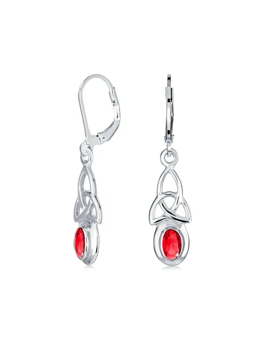 Серьги-подвески «Узел любви» в оправе из натурального топаза и стекла Bling Jewelry — изображение 2 из 5, оттенок мульти