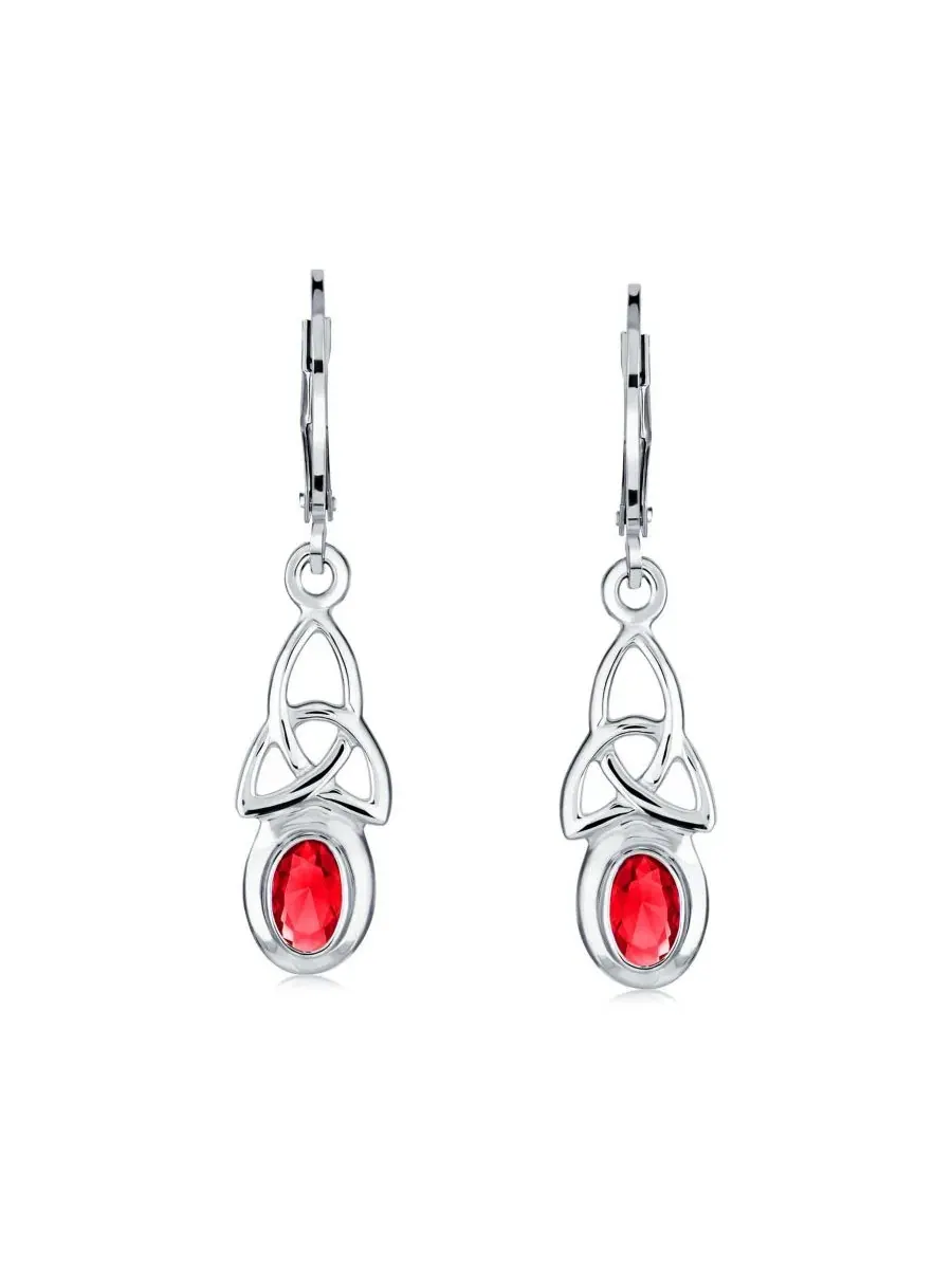 Серьги-подвески «Узел любви» в оправе из натурального топаза и стекла Bling Jewelry — изображение 4 из 5, оттенок мульти