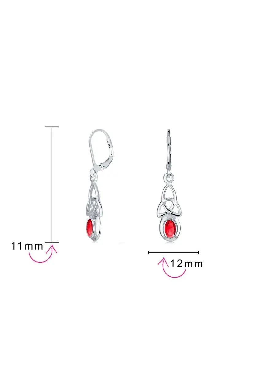 Серьги-подвески «Узел любви» в оправе из натурального топаза и стекла Bling Jewelry — изображение 5 из 5, оттенок мульти