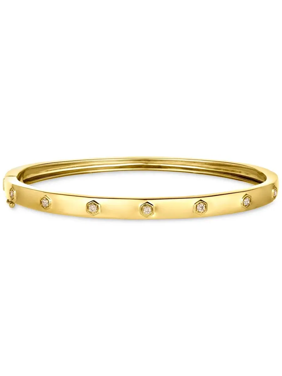 Комплект украшений с бриллиантами Nude Diamond Polished Band, Small Hoop Earrings & Bangle Bracelet