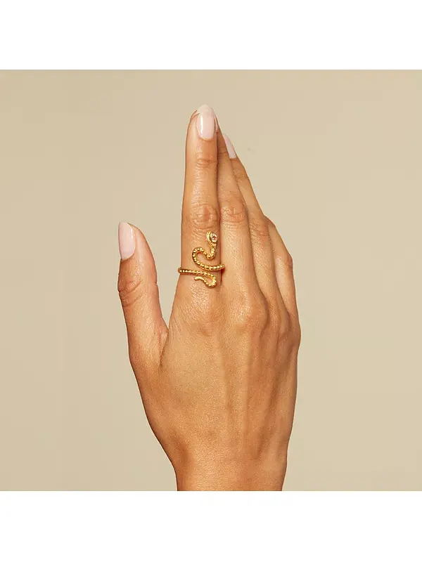 Кольцо Beauty is timeless в форме змеи с регулируемой формой Satya Jewelry — изображение 2 из 2, оттенок золото
