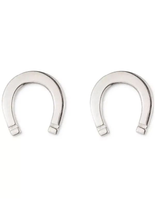 Серьги-Гвоздики в форме подковы из стерлингового серебра Lauren Ralph Lauren — изображение 2 из 2, оттенок серебристый