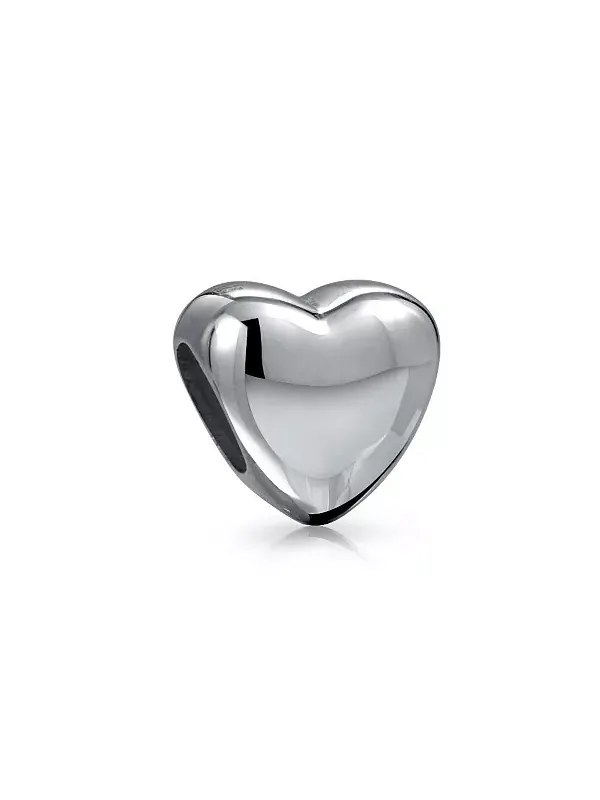 Бусина-Подвеска в виде сердца с инициалами из стерлингового серебра Bling Jewelry — изображение 1 из 4, оттенок серебряный