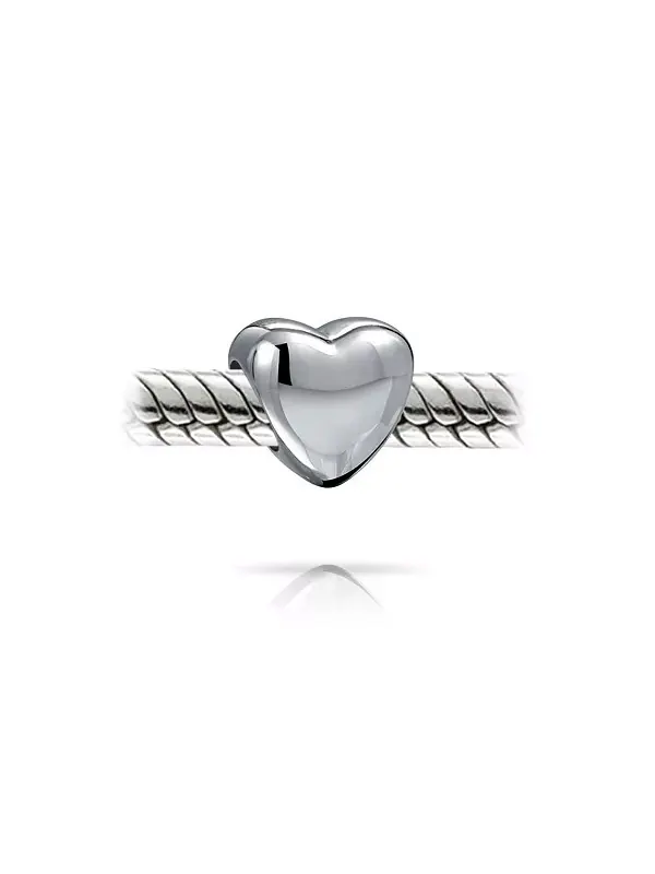 Бусина-Подвеска в виде сердца с инициалами из стерлингового серебра Bling Jewelry — изображение 3 из 4, оттенок серебряный