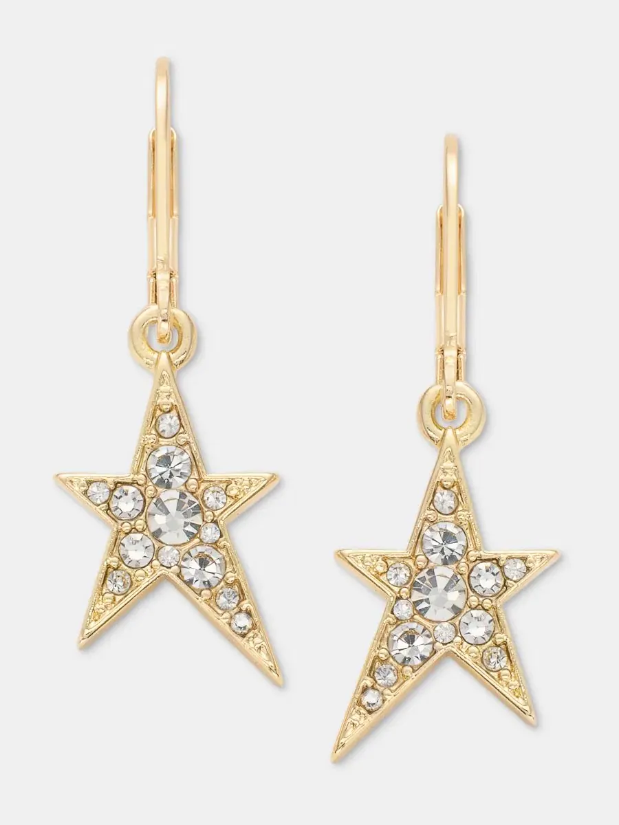 Серьги-подвески со звездой с кристаллами KARL LAGERFELD PARIS — изображение 1 из 4, оттенок белый