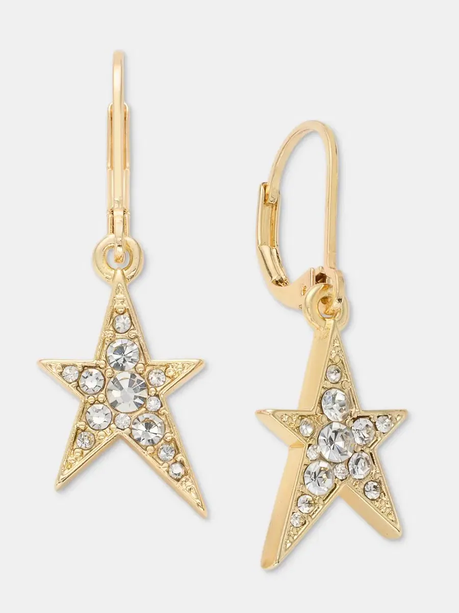 Серьги-подвески со звездой с кристаллами KARL LAGERFELD PARIS — изображение 4 из 4, оттенок белый