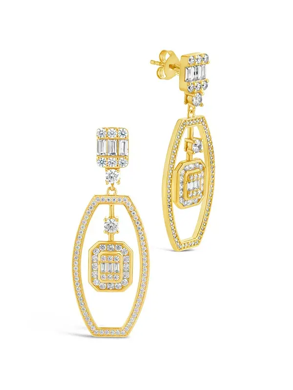 Серьги-Подвески Kendall с кубическим цирконием Sterling Forever — изображение 1 из 4, оттенок золото
