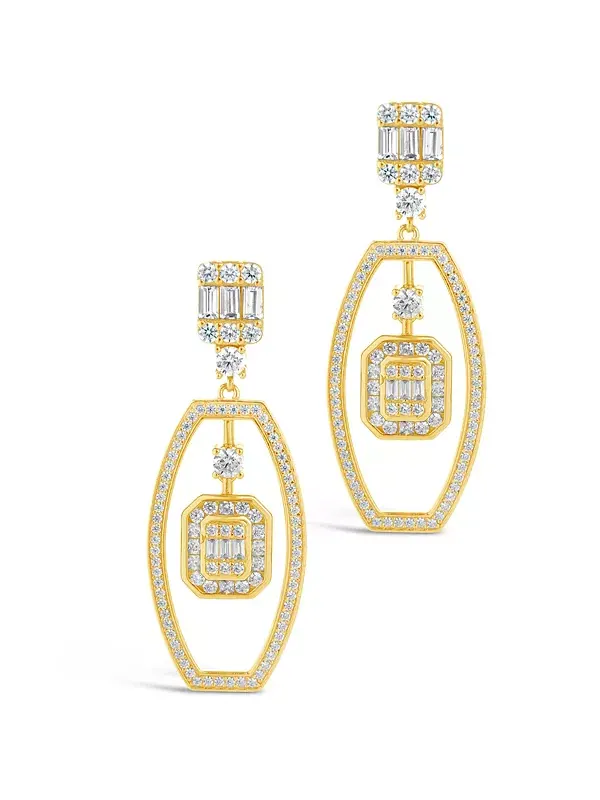 Серьги-Подвески Kendall с кубическим цирконием Sterling Forever — изображение 2 из 4, оттенок золото