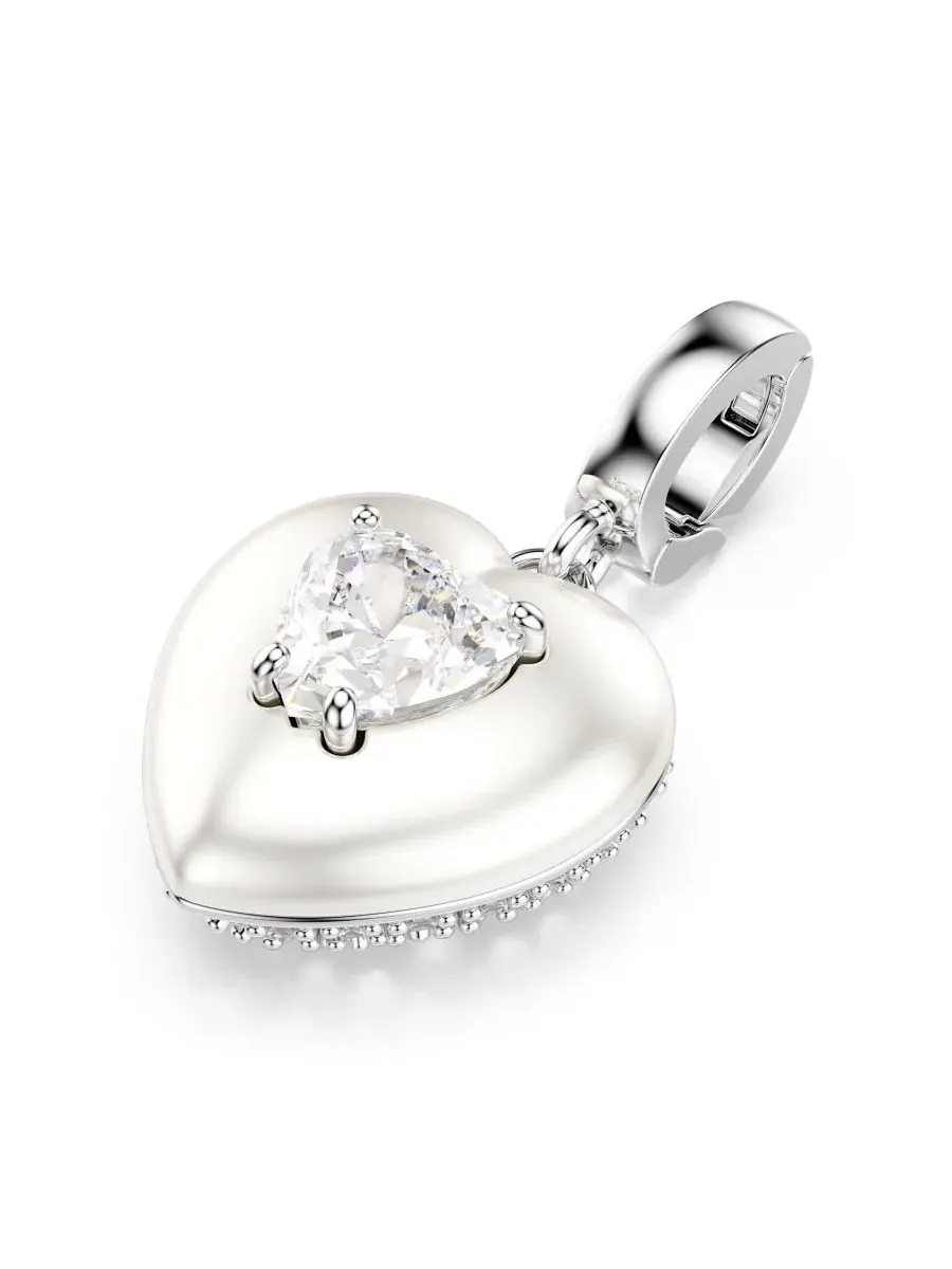 Подвески в форме сердца «Идиллия» с родиевым покрытием Swarovski — изображение 4 из 8, оттенок серебряный