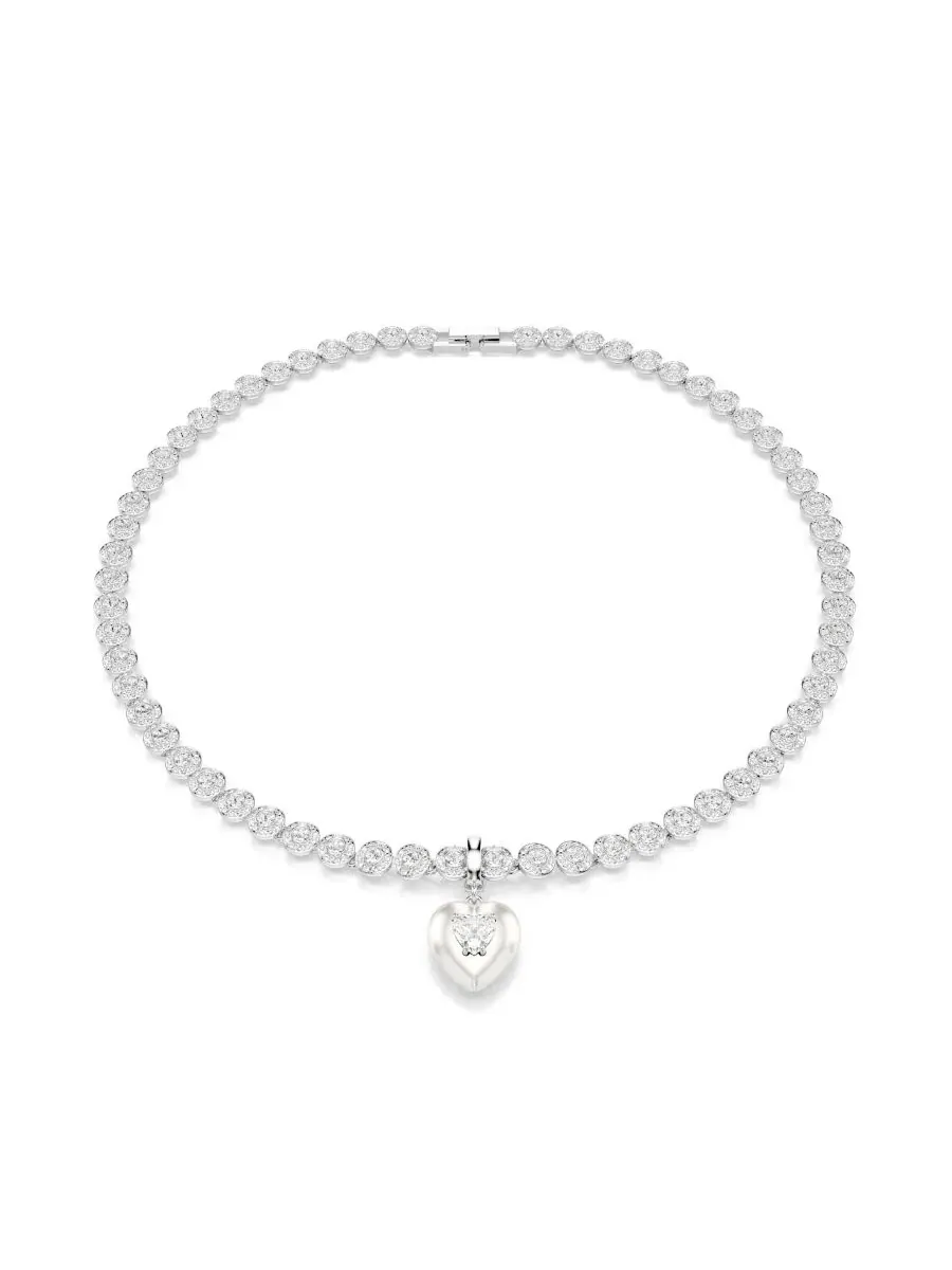 Подвески в форме сердца «Идиллия» с родиевым покрытием Swarovski — изображение 6 из 8, оттенок серебряный