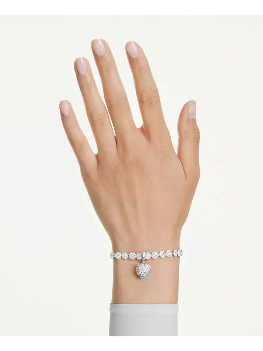 Подвески в форме сердца «Идиллия» с родиевым покрытием Swarovski — изображение 7 из 8, оттенок серебряный