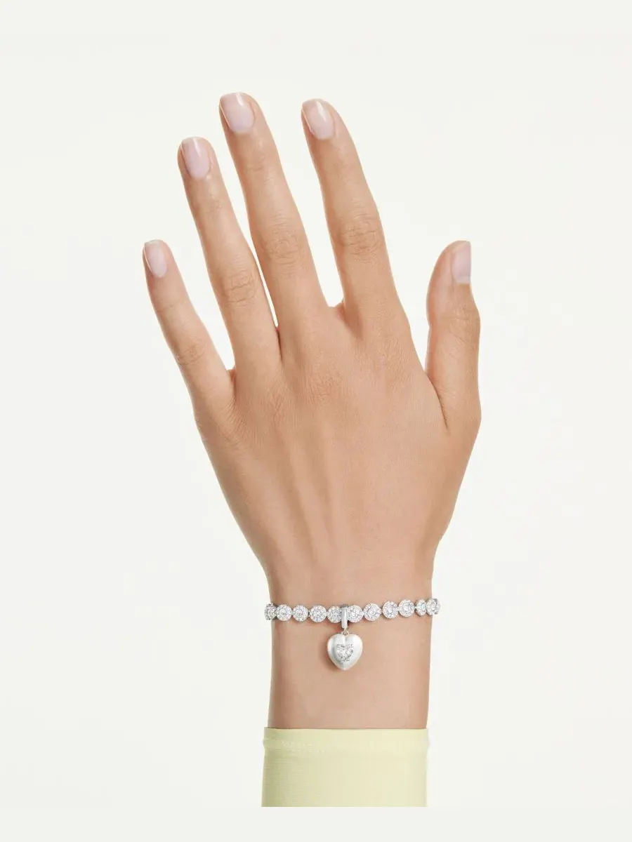 Подвески в форме сердца «Идиллия» с родиевым покрытием Swarovski — изображение 8 из 8, оттенок серебряный