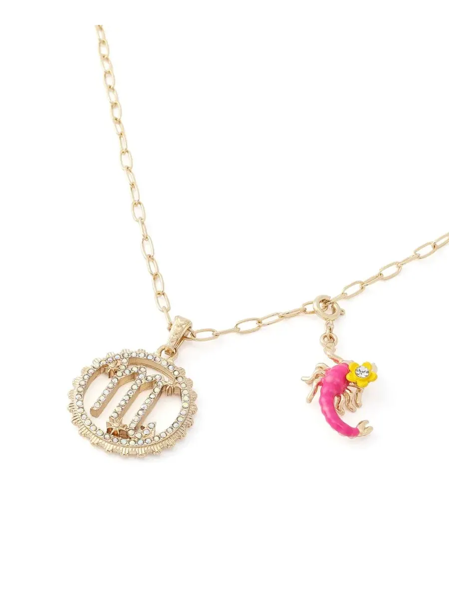 Комплект украшений с подвеской-скорпионом Betsey Johnson — изображение 2 из 7, оттенок розовый