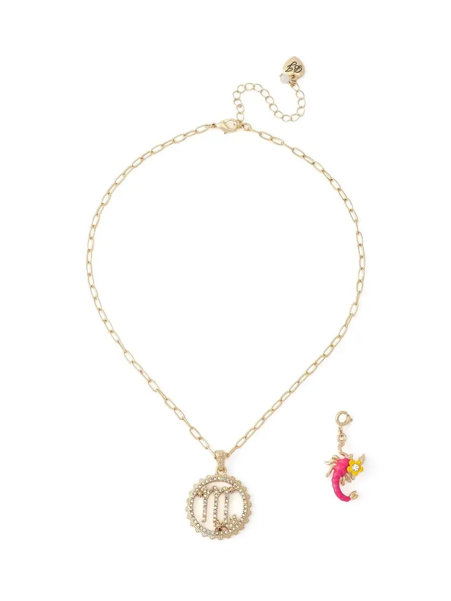 Комплект украшений с подвеской-скорпионом Betsey Johnson — изображение 5 из 7, оттенок розовый