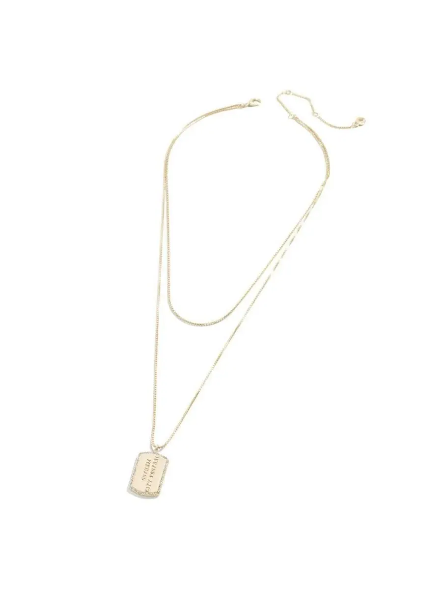 Кулон-собачий жетон с двойным дизайном, модель Dog Tag WEAR by Erin Andrews — изображение 2 из 2, оттенок золото