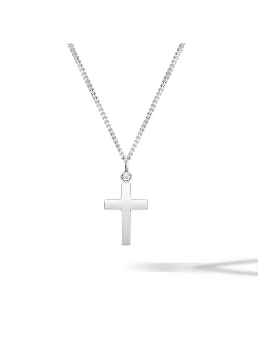 Женское ожерелье с крестом из серебра с золотым покрытием, модель Petite Cross Vincero — серебристый