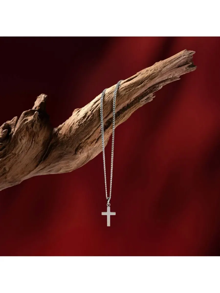 Женское ожерелье с крестом из серебра с золотым покрытием, модель Petite Cross Vincero — изображение 2 из 6