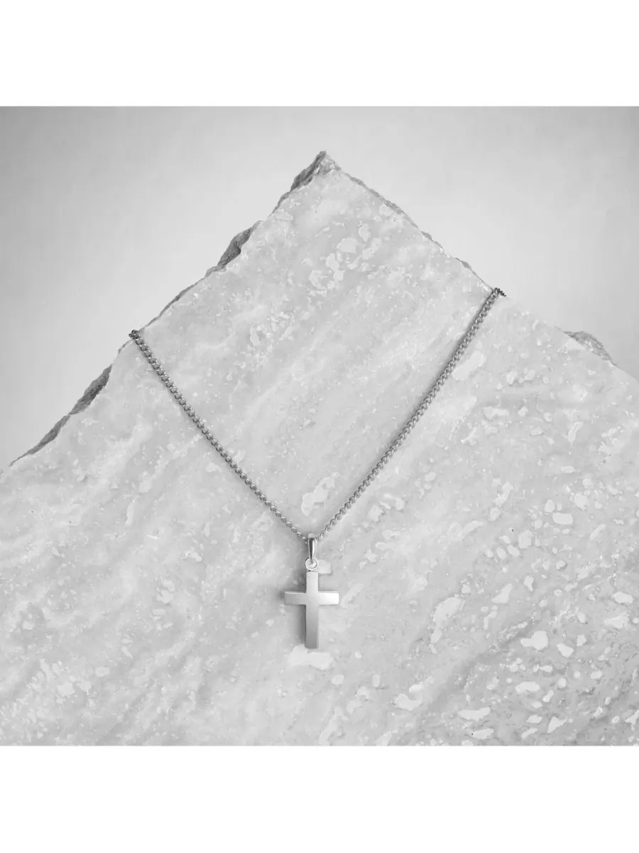 Женское ожерелье с крестом из серебра с золотым покрытием, модель Petite Cross Vincero — изображение 3 из 6