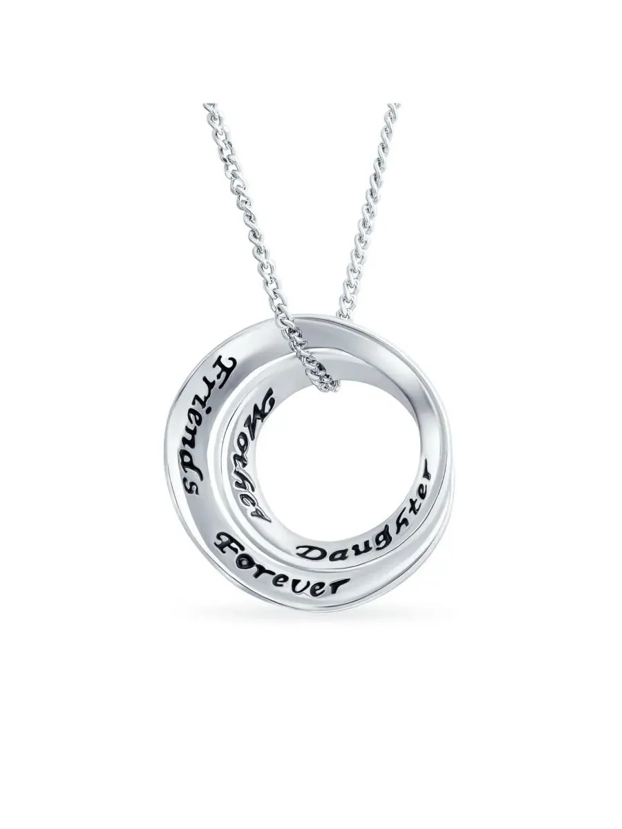 Подвеска-кулон из стерлингового серебра с надписью Friends Forever, бренд Bling Jewelry — изображение 1 из 3