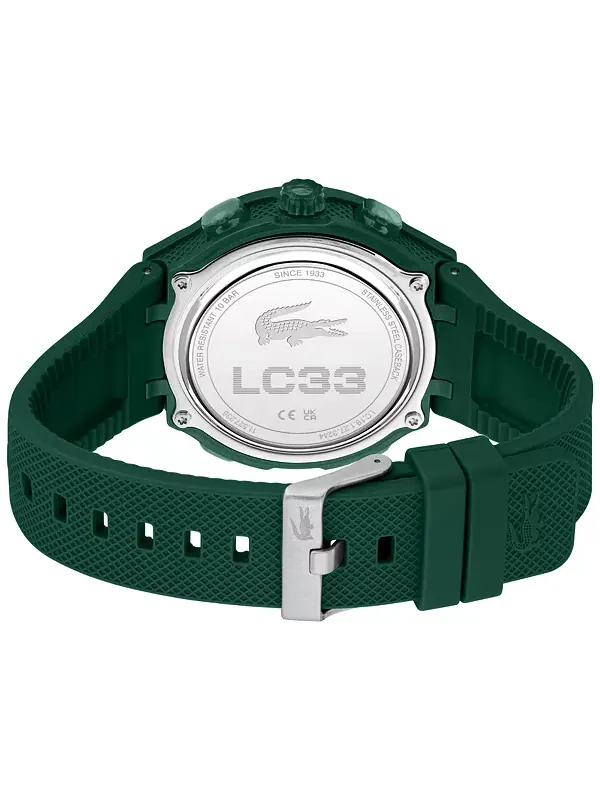 Мужские часы LC33 с зеленым силиконовым ремешком, 44,8 мм Lacoste — изображение 3 из 4, оттенок зеленый